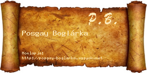 Posgay Boglárka névjegykártya